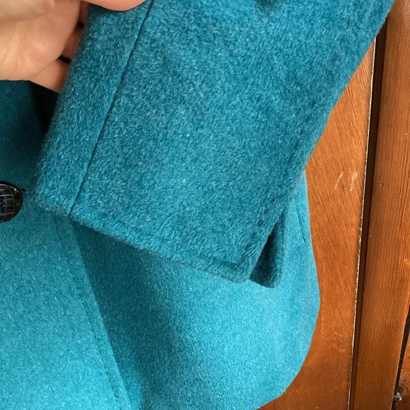 ELLEN TRACY teal/turquoise wool coat size 8 in excellent preowned condition - Picture 3 of 15